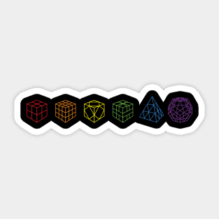 Rainbow Cube Lineup - Rubik's Cube Inspired Design for people who know How to Solve a Rubik's Cube Sticker